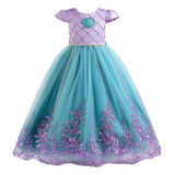 Vestido De Fiesta Con Diseño De Princesa Sirena Para Niñas