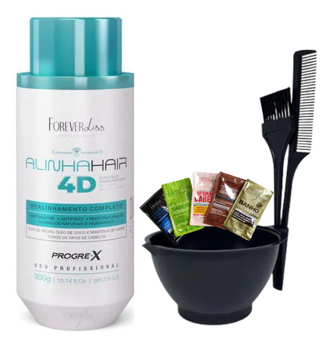 Progressiva Orgânica Alinha Hair 4d Forever Lis Selagem 300g