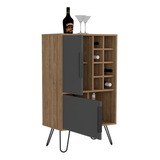 Mueble Bar Vegas 104x60x34 Rta Color Miel Plomo