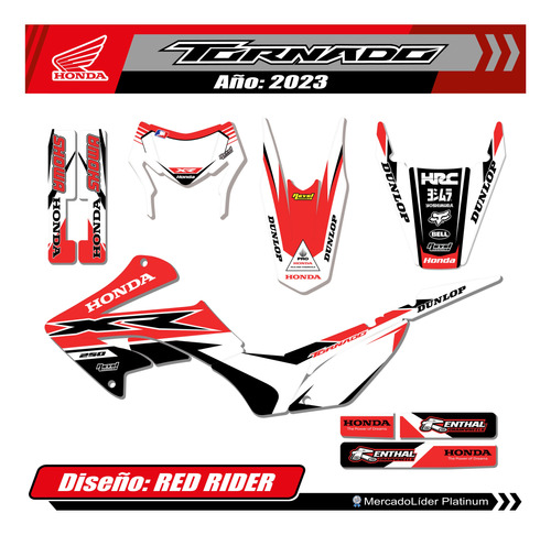 Kit Calcos Gráfica P/ Honda Tornado 2023 - Mate Grueso!