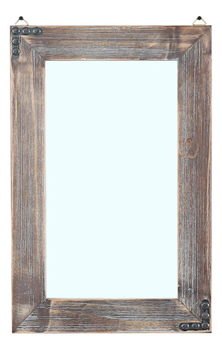 Espejo De Pared Rústico De Madera Para Baño, 40x60 Cm
