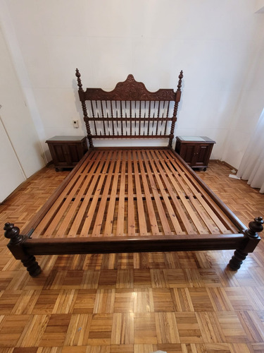 Juego De Dormitorio Antiguo De Estilo + Cómoda + Espejo