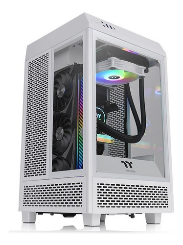 Gabinete Tt The Tower 100 Mini Snow Branco Vidro Temperado