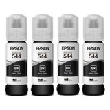 Kit X4 Tintas Epson Negra 544 L3210, L3250, L5290, L5590