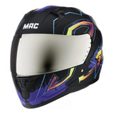 Casco Moto Integral Mac Bass M67 Grafiti Ltda Violeta Negro 