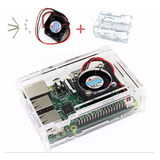 Kit Case Acrilico Com Cooler + Fonte Para Raspberry Pi 3 Pi3
