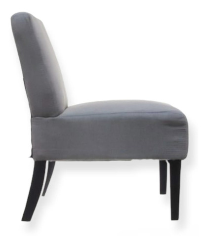 Silla Poltrona Sillon Gris Madera Espuma Sintética Importado