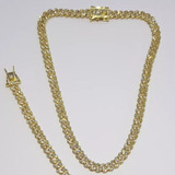 Cadena Cubana Y Pulsera Simil Oro Y Diamantes Trap Hip Hop