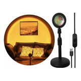 Lampara Velador Proyector Atardecer 360º Sunset Usb Con Base