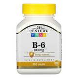 Vitamina B-6 100 Mg 110 Comprimidos 21st Century - Imp Eua