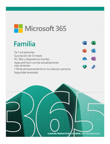 Microsoft Office 365 Familiar - 6 Usuarios / 5 Dispositivos