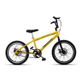 Bicicleta  Cross Free Style Ello Freestyle Aro 20 20alongado Freios De Disco Mecânico Cor Amarelo