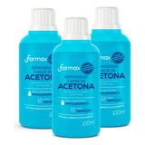 Kit 3 Acetona Removedor De Esmalte Hidratante Farmax 100ml !