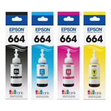 Tinta Epson 664 X4 Colores 300 350 355 365 375 455 555 1300