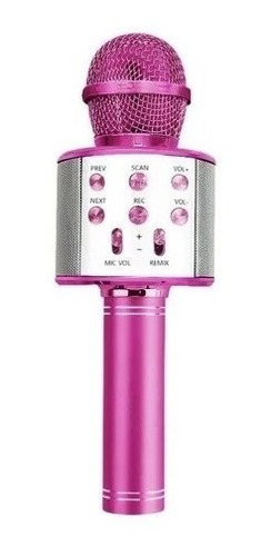 Microfone Bluetooth Karaokê Sem Fio Rosa Pink