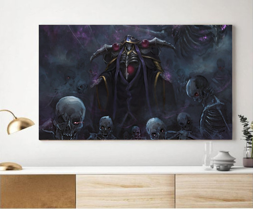 Cuadro Decorativo Arte Ainz Oal Overlord Esqueletos 28x41cm