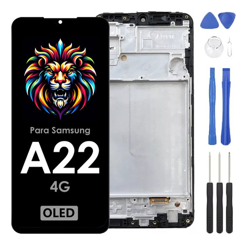 Pantalla Touch Oled Con Marco Para Samsung A22 4g Sm-a225