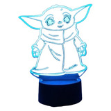 Lámpara 3d Baby Yoda 7 Colores Marvel Star Wars Rgb