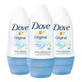 Antitranspirante Roll On Dove Original 48h 50ml (kit Com 3)