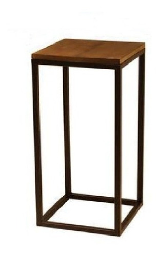 Oferta! Portamaceta Hierro Madera Moderno Industrial 60 Cm 