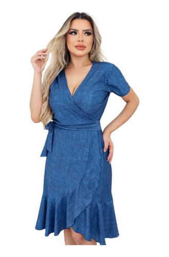 Vestido Midi Envelope Todo Aberto Uso Pós Operatório