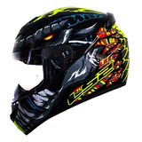 Casco Integral Ls2 Ff352 Rookie Fly Demon Ngo/ama Fluo