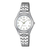 Reloj Casio Original Clasico Para Mujer Elegante Ltp1129-7b Color De La Malla Plateado Color Del Bisel Plateado Color Del Fondo Blanco
