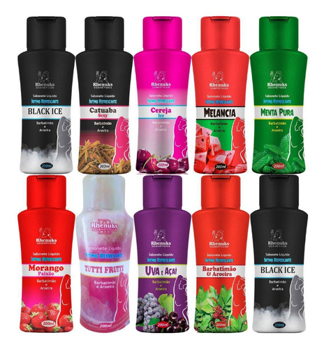 Revenda 30 Sabonetes Líquidos Intímos Aromas Sortidos 200ml