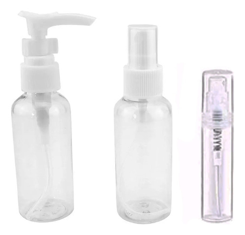 Kit Viagem 3 Peças Frascos Spray Bump E Porta Perfume 