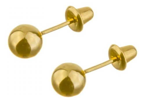 Brinco Bola 4mm Infantil Ou 2º Furo Ouro 18k - 750