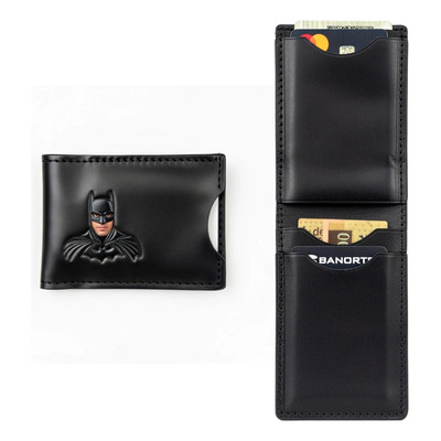 Cartera Slim Tarjetero Batman Piel Genuina Credencial Ine | Meses sin interés