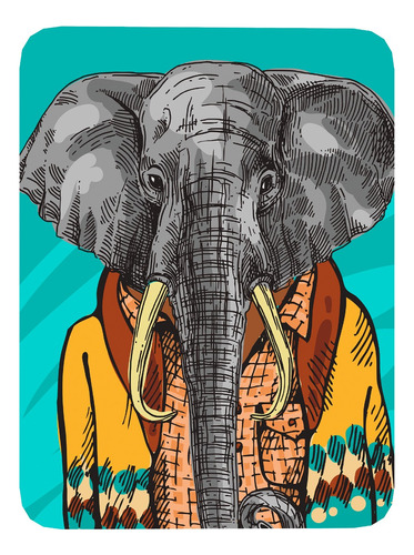 Mouse Pad Elefante Arte De Animales - 17cm X 21cm D14