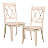 Homelegance Silla De Comedor (juego De 2), Color Blanco