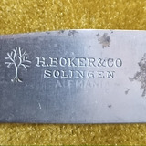 Cuchillo Solingen De Acero Al Carbono H.boker Antiguo Paleta