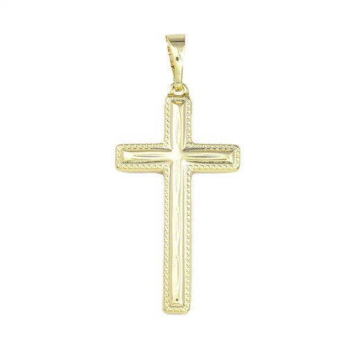 Dije Cruz Crucifijo Pulido Delgada Unisex Oro Laminado