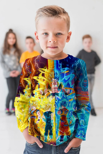 Playera Manga Larga Premium, Para Niño Diseños De Moda