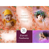 35 Floral Texture Background Overlays
