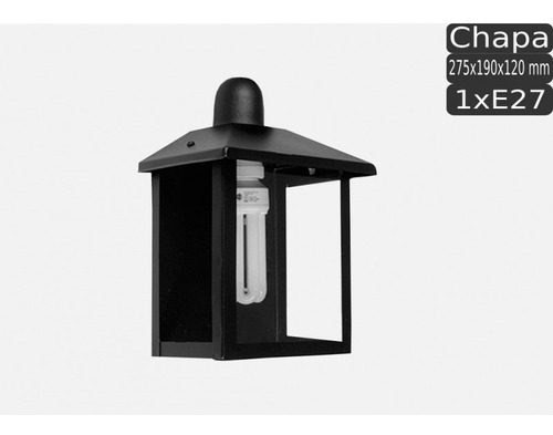 Farol Exterior Hierro Pared Ideal Jardin + Foco Led 10w