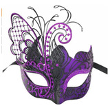 Mascara De Halloween Antifaz Purpura-negro De Mujer - Ubauta