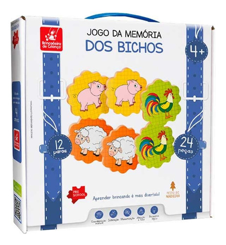 Jogo Da Memoria Infantil Em Madeira Pedgógico Educativo