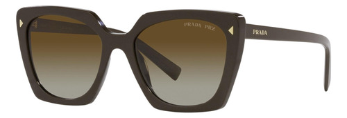 Prada Spr 23zs 11j-6e1 Square Shape Coffe Gradient