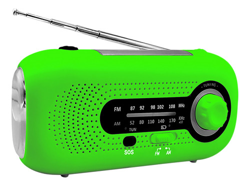 Radio Solar Manivela Sos Am/fm Recargable.modos Linterna J