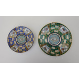 Platos Decorativos Porcelana Tsuji Oro 24k Antiguos Pack