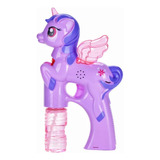 Pistola Lanza Burbuja Unicornio Juguete Con Luces Y Sonido Color Morado