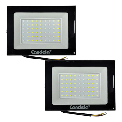 Reflector Proyector Led Exterior Candela 100w Luz Fría Pack X 2 Unidades Carcasa De Aluminio Rectangular Negro Luz Blanca Frío 9000 Lumens Montable Apto Para Exteriores A Prueba De Agua | MercadoLibre
