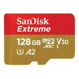 Tarjeta Microsd Sandisk Extreme - 128 Gb U3 A2 Class 10 +