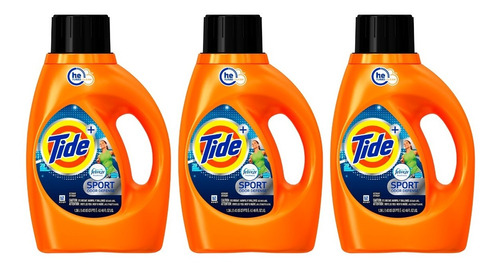 Tide Febreze Sport X3 Jabón Líquido Ropa Limpieza Profunda