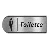 Placa Toilette Banheiro Masculino Aço Inox Puro 25x10 - Wc