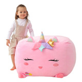 Sillon Puff Infantil Redondo Unicornio Extrasuave