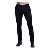 Jeans Corte Chino Negro Semi Chupin Elastizado